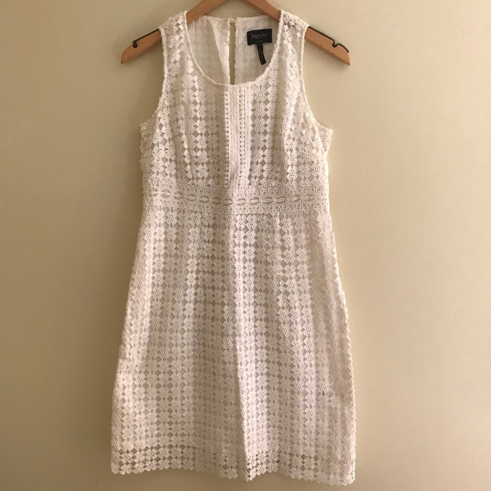 White Knit/Lace Dress - Size 4 - Laundry by Shelli